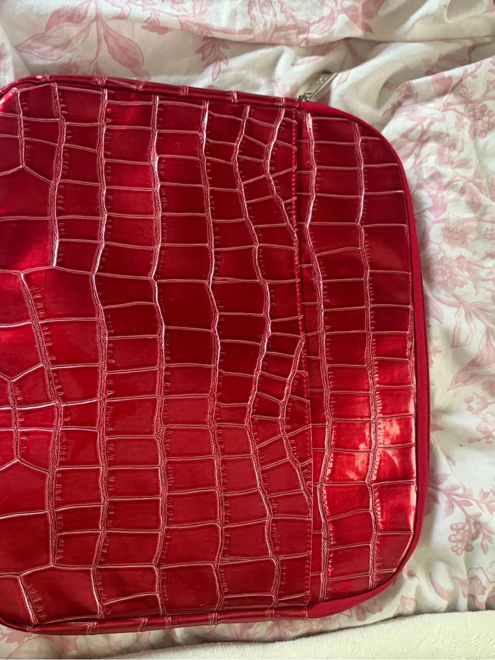 XOXO Red Croc-Embossed Laptop Sleeve